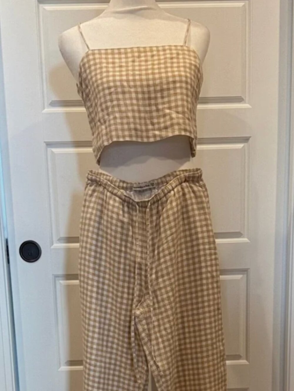 Abercrombie Tan Gingham *TOP ONLY*